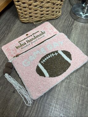 Wandering Moon Beaded 'GAME DAY' Football Pouch